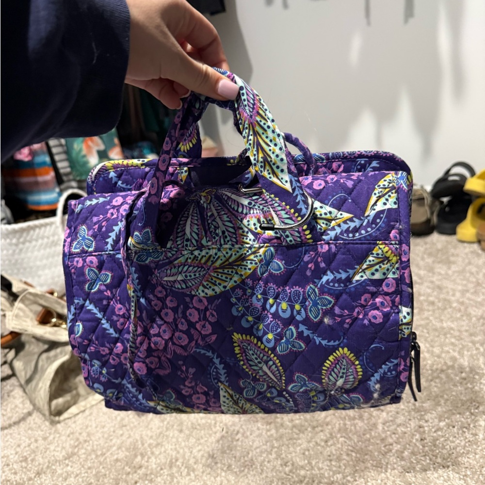 Vera Bradley Purple Floral Quilted Travel Bag